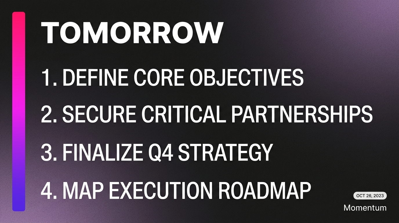 Tomorrow priorities