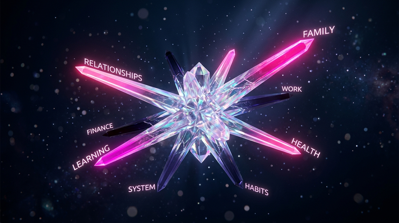 Life OS radar — daily dimensions visualization