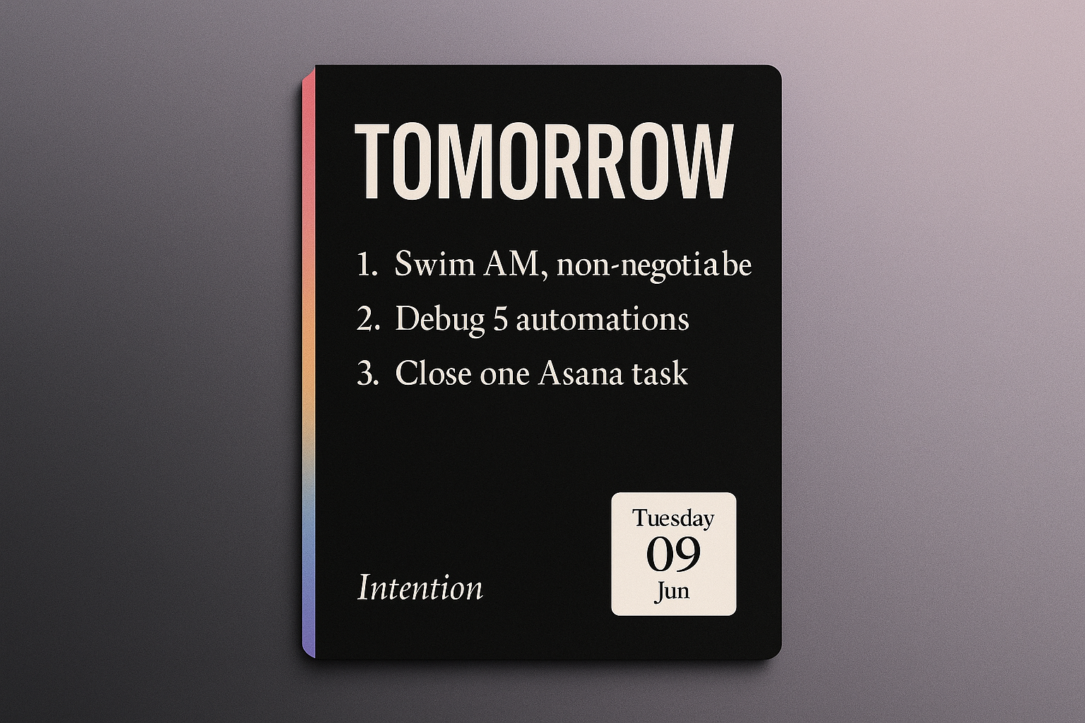 Tomorrow's priorities