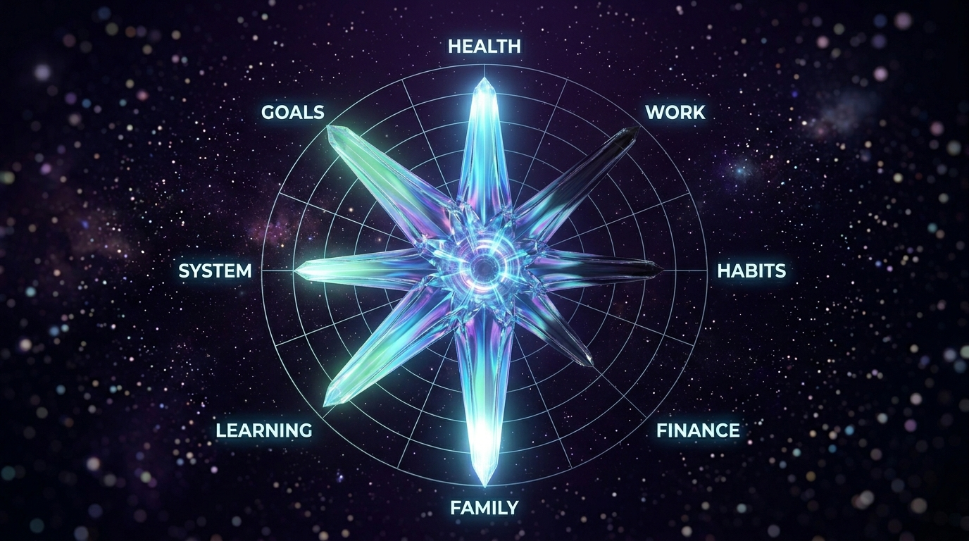 Life OS radar — daily dimensions visualization