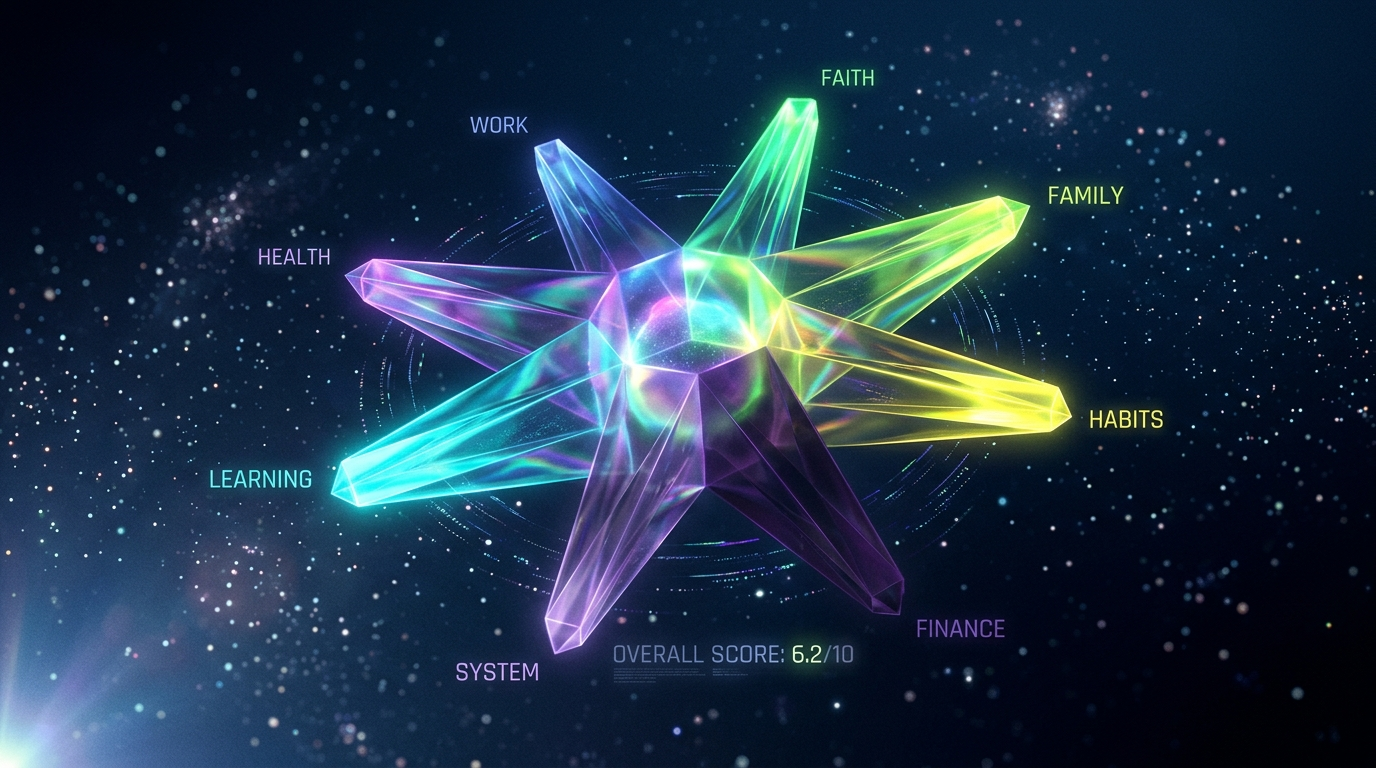 Life OS radar — daily dimensions visualization