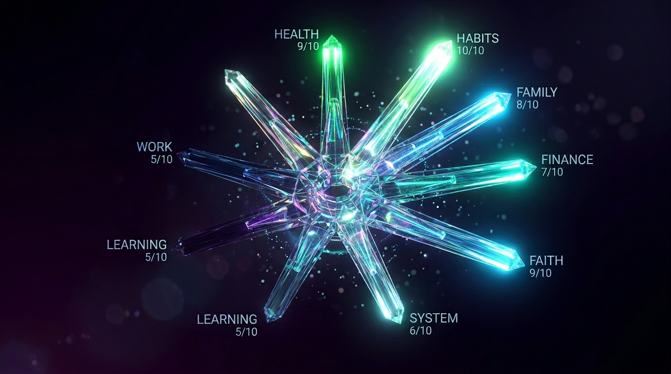 Life OS radar — daily dimensions visualization